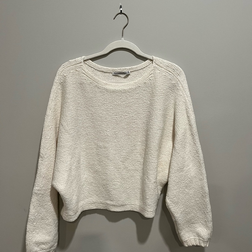 Abercrombie & Fitch Cream Crew Neck Sweater